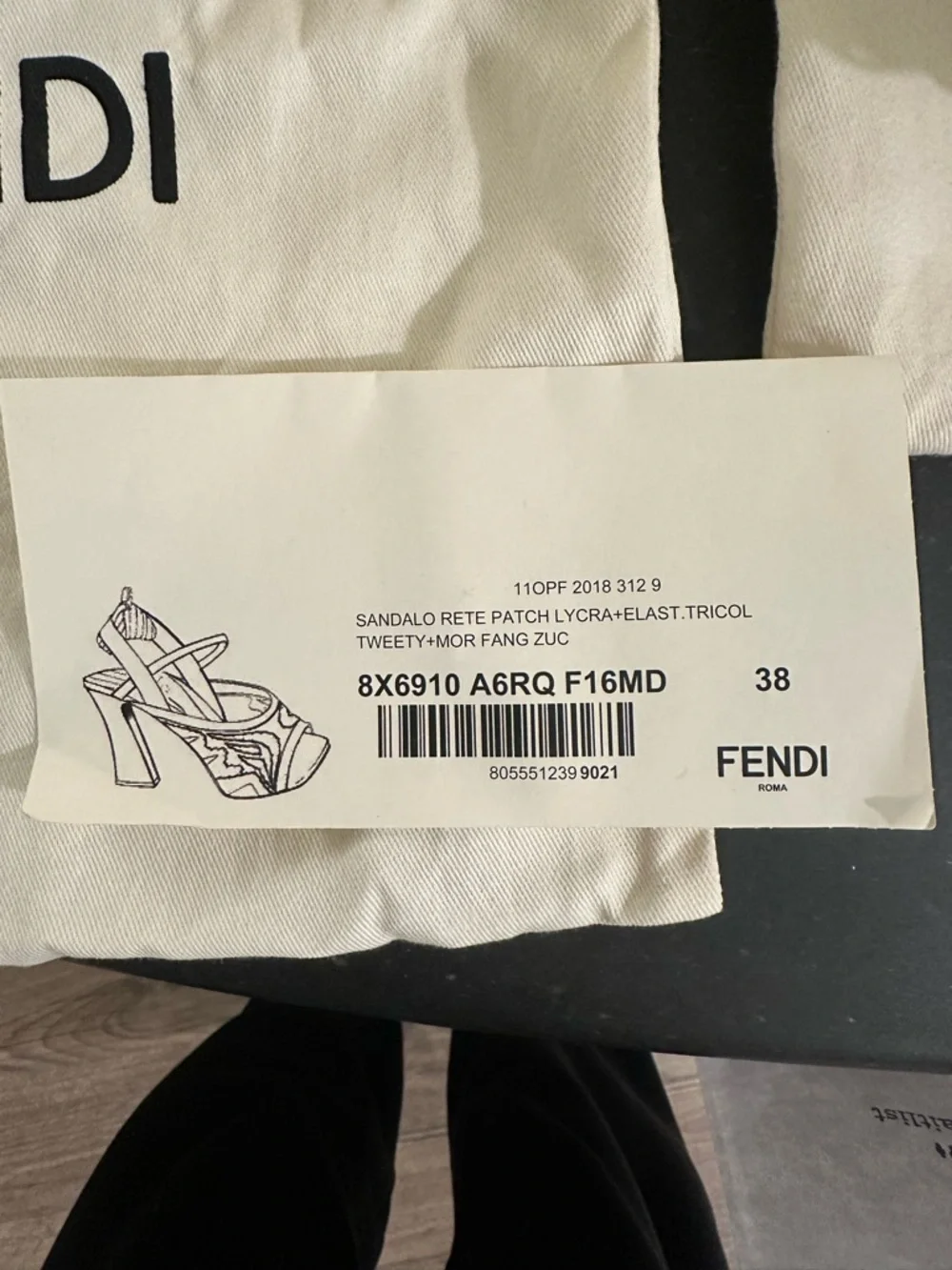 Fendi FFreedom Neoprene Slingback Sandals - Picture 6 of 8